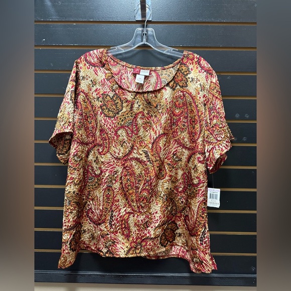 JM Collection mulberry road  Short Sleeve Blouse - Picture 1 of 4